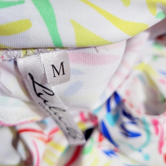 Lulu-B SPF-50 Women Sleeveless Dress Colorful Print Stretch Comfy Size Medium - Picture 10 of 13